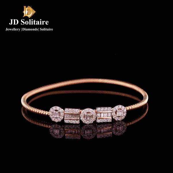 Semi Flexible Diamond Bracelet In Rose Gold