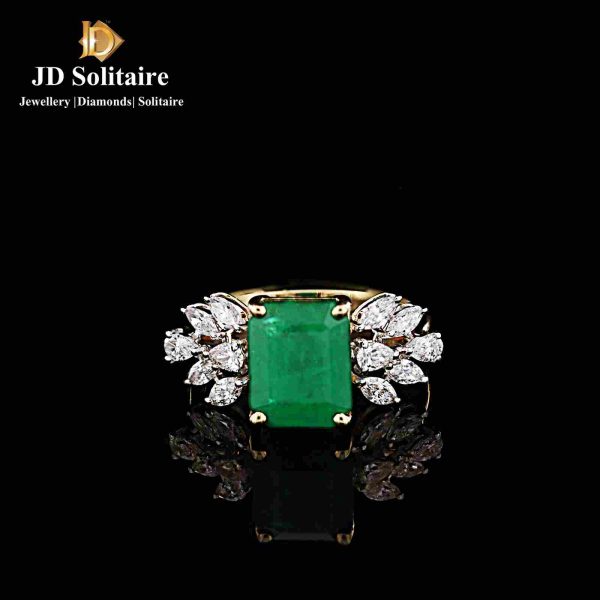 Emerald Solitaire Ring Marquise & Pear Cut Shape