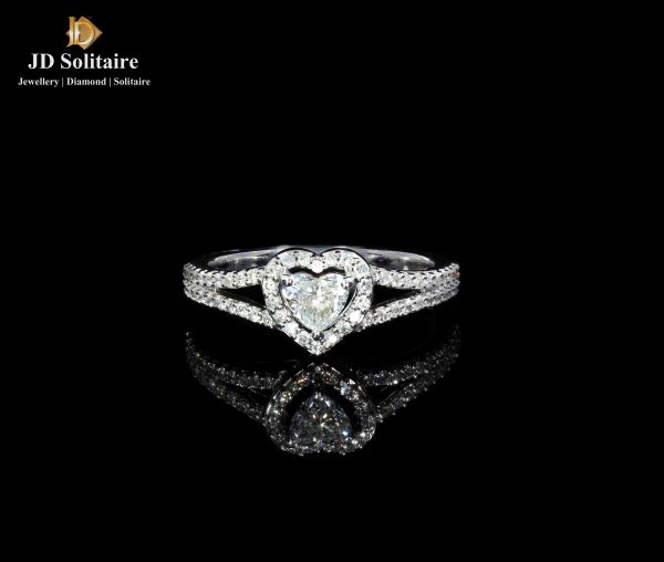 Solitaire heart shape engagement rings