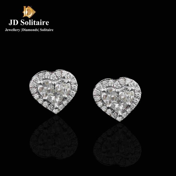 Heart shaped Diamond Solitaire Earrings