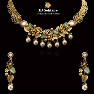 Gold Pearl Necklace Designs with Price