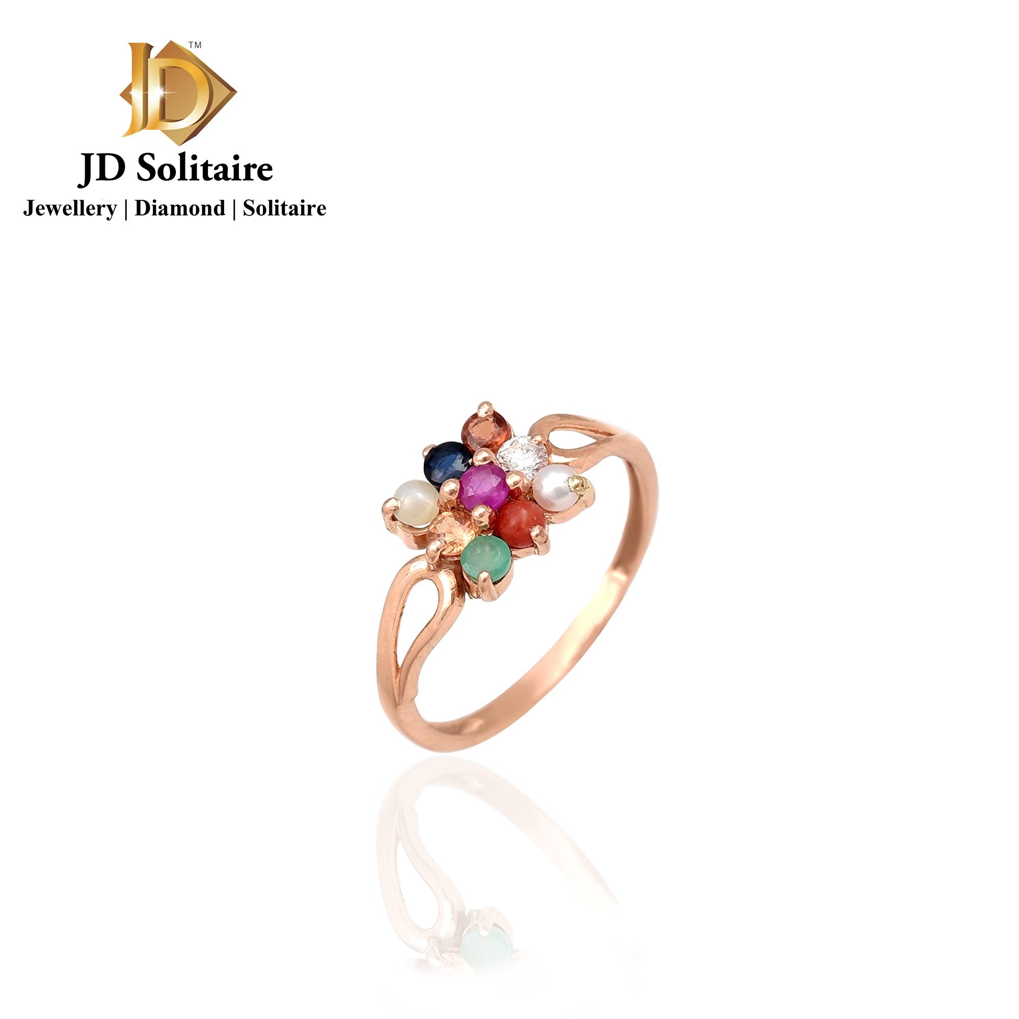 Vibrant 22 Karat Yellow Gold And Multi Stone Square Finger Ring With  Diamond Stud