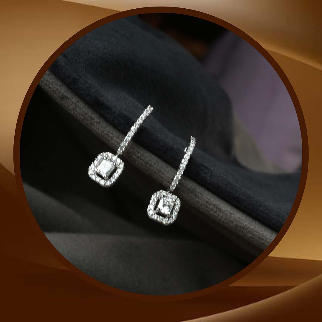 18K Gold Two Tone 2.00 Carat Diamond Earrings – Prince The Jeweler