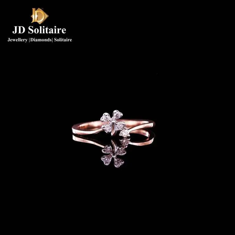 Beautiful Flower 14K Diamond Ring - Lagu Bandhu