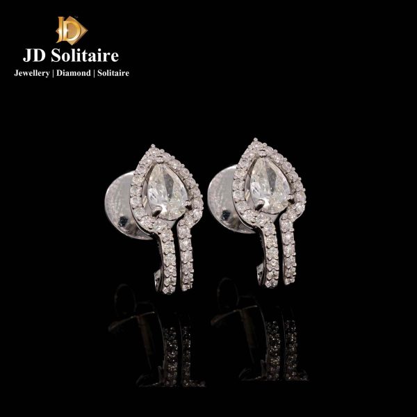 Pear-shaped diamond solitaire earrings
