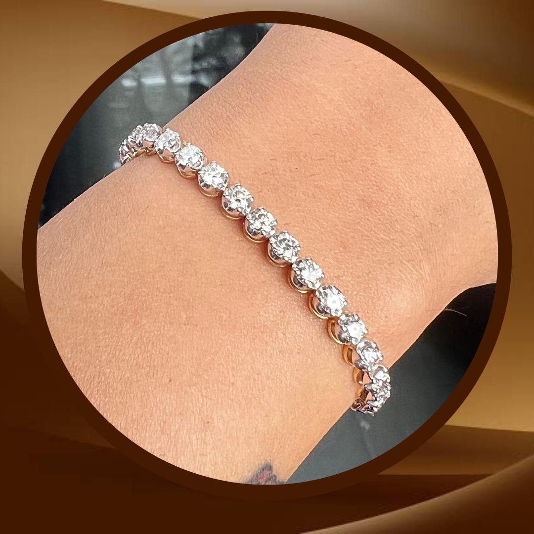 14k Gold & Fancy-Shape Diamond Tennis Bracelet – Sabrina Design