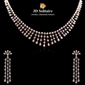 Rose gold diamond necklace set
