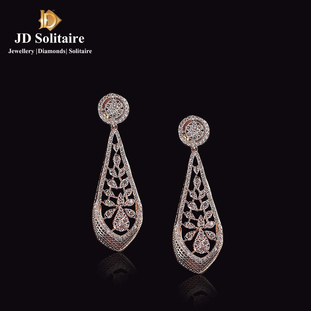 18K Gold Diamond Jhumkas - Diamond Dangle Earrings - 235-DER1675 in 40.900  Grams