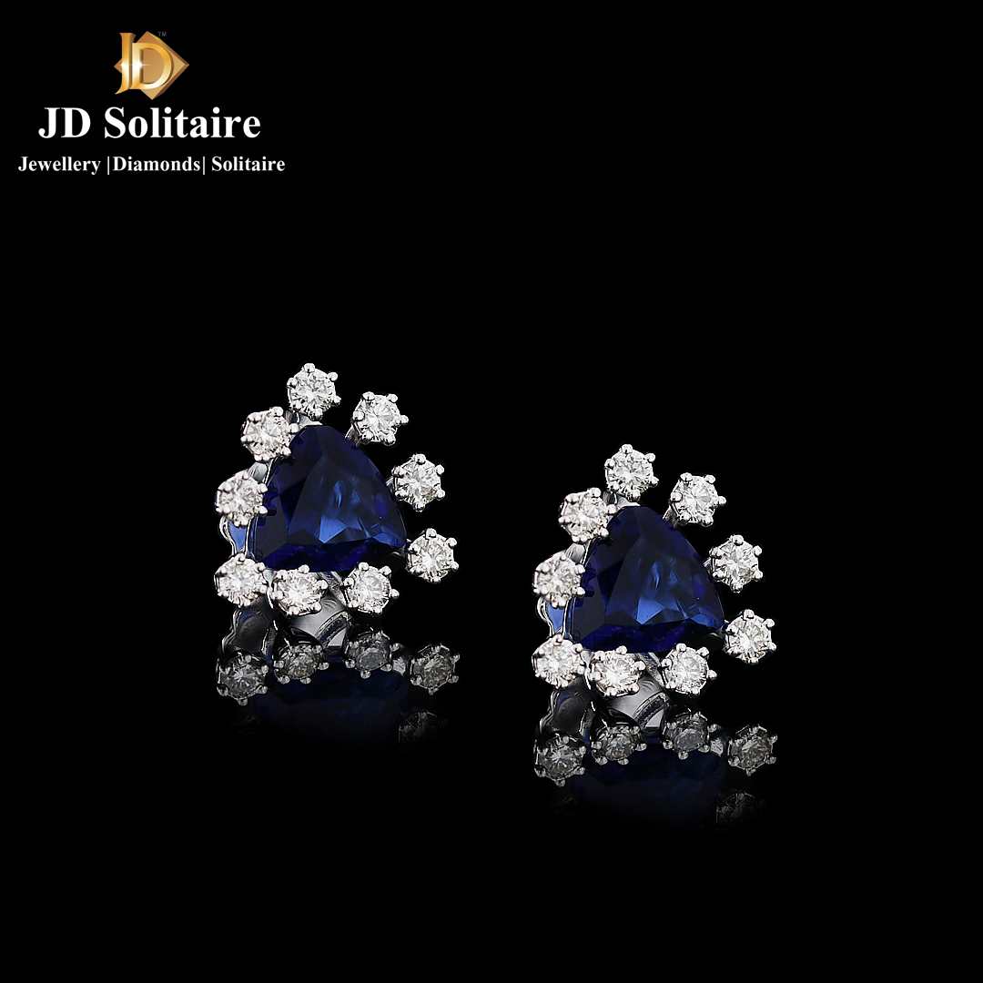 Colorstone Stud Diamond Earrings - JD SOLITAIRE