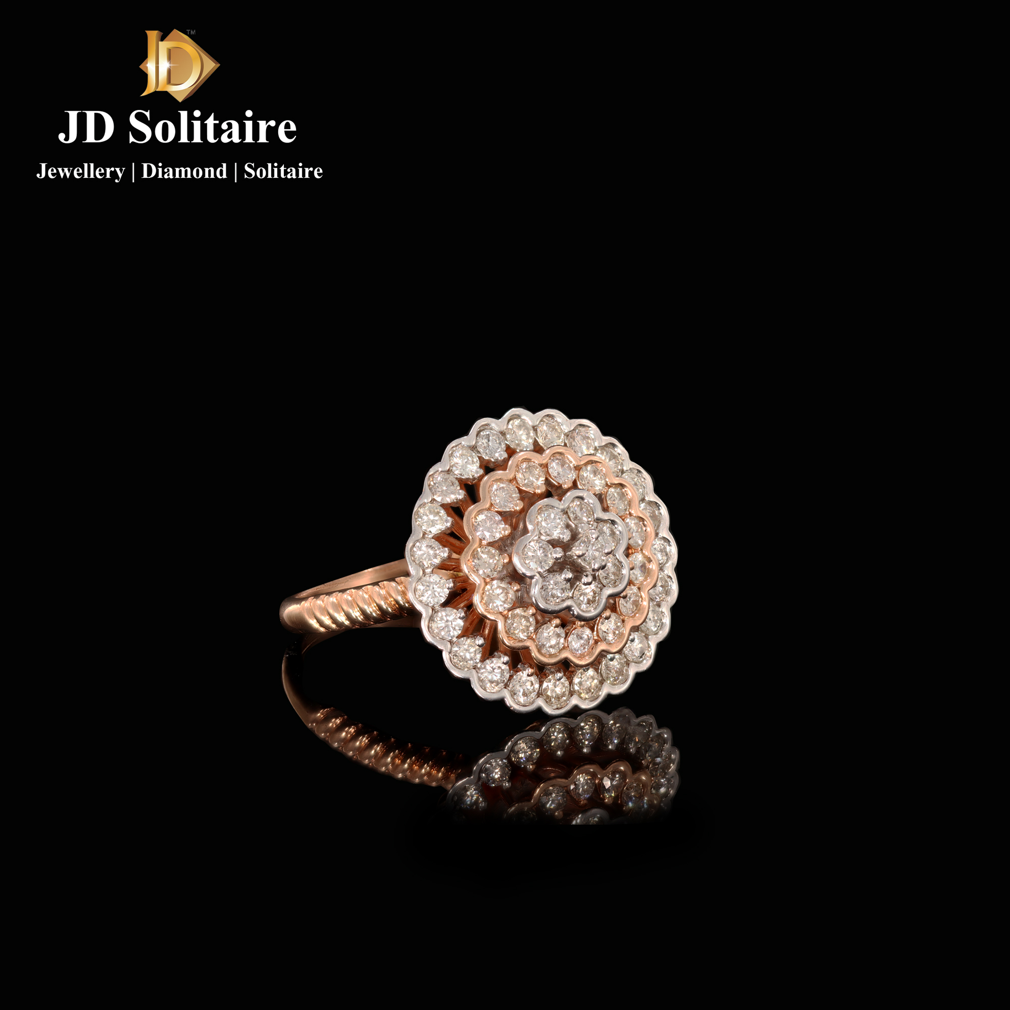 18 Kt White Gold Emerald & Diamond Cocktail Ring Design by Kaj Fine  Jewellery at Pernia's Pop Up Shop 2024