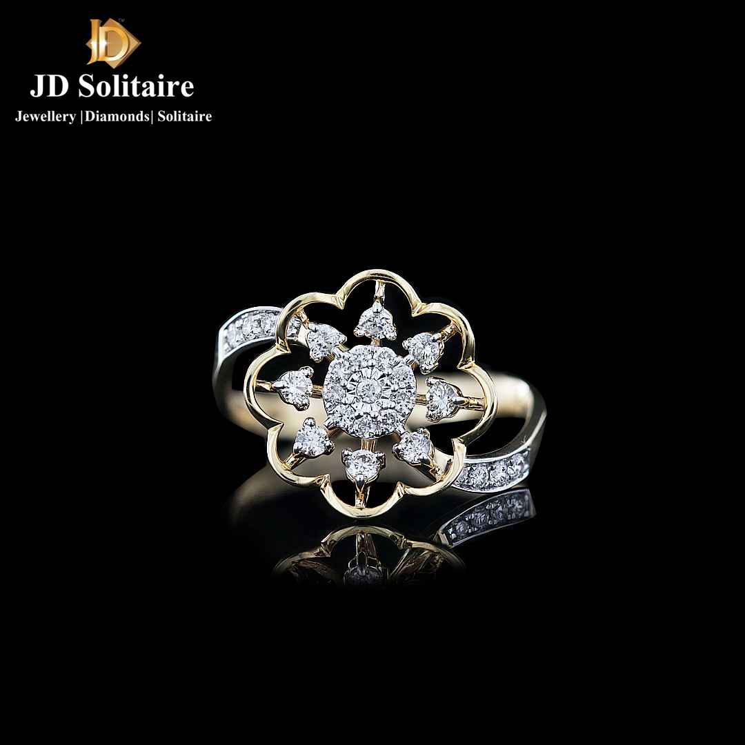 Oval Diamond and Starburst Flower Halo Engagement Ring – Ashley Schenkein Jewelry  Design
