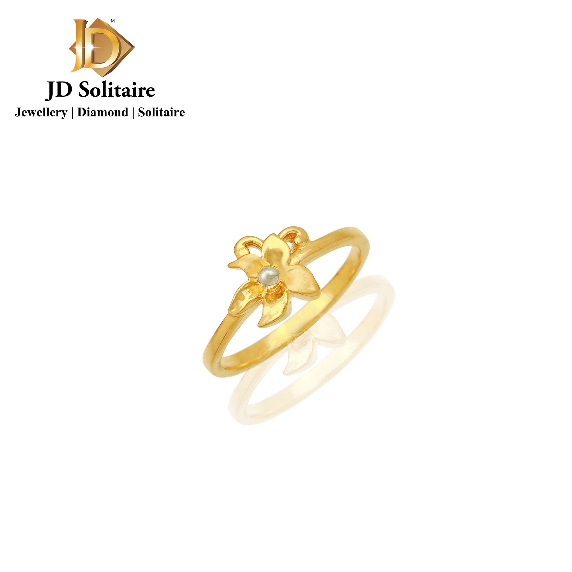 Fancy Gold Plated Solitaire Ring Adjustable for Perfect Fit