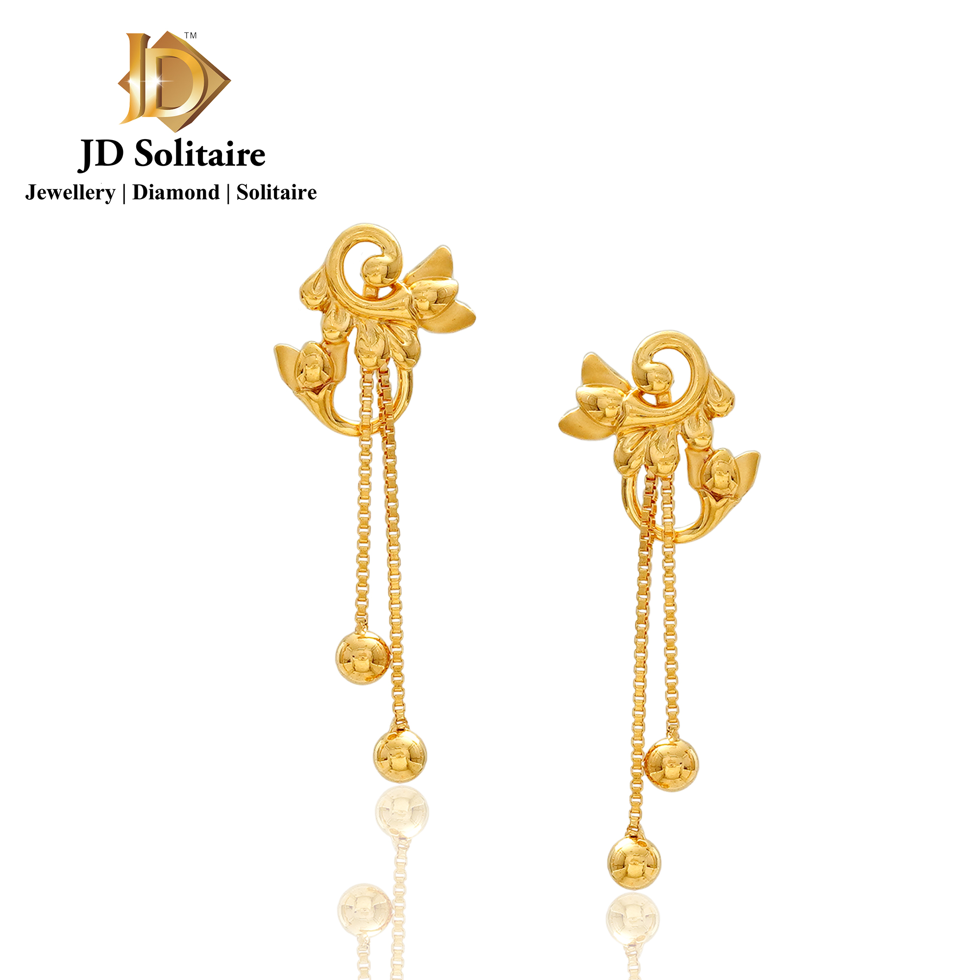 New 14K Yellow Gold Fancy Dangle Hanging Earrings for Women for Women 2.6  grams | eBay