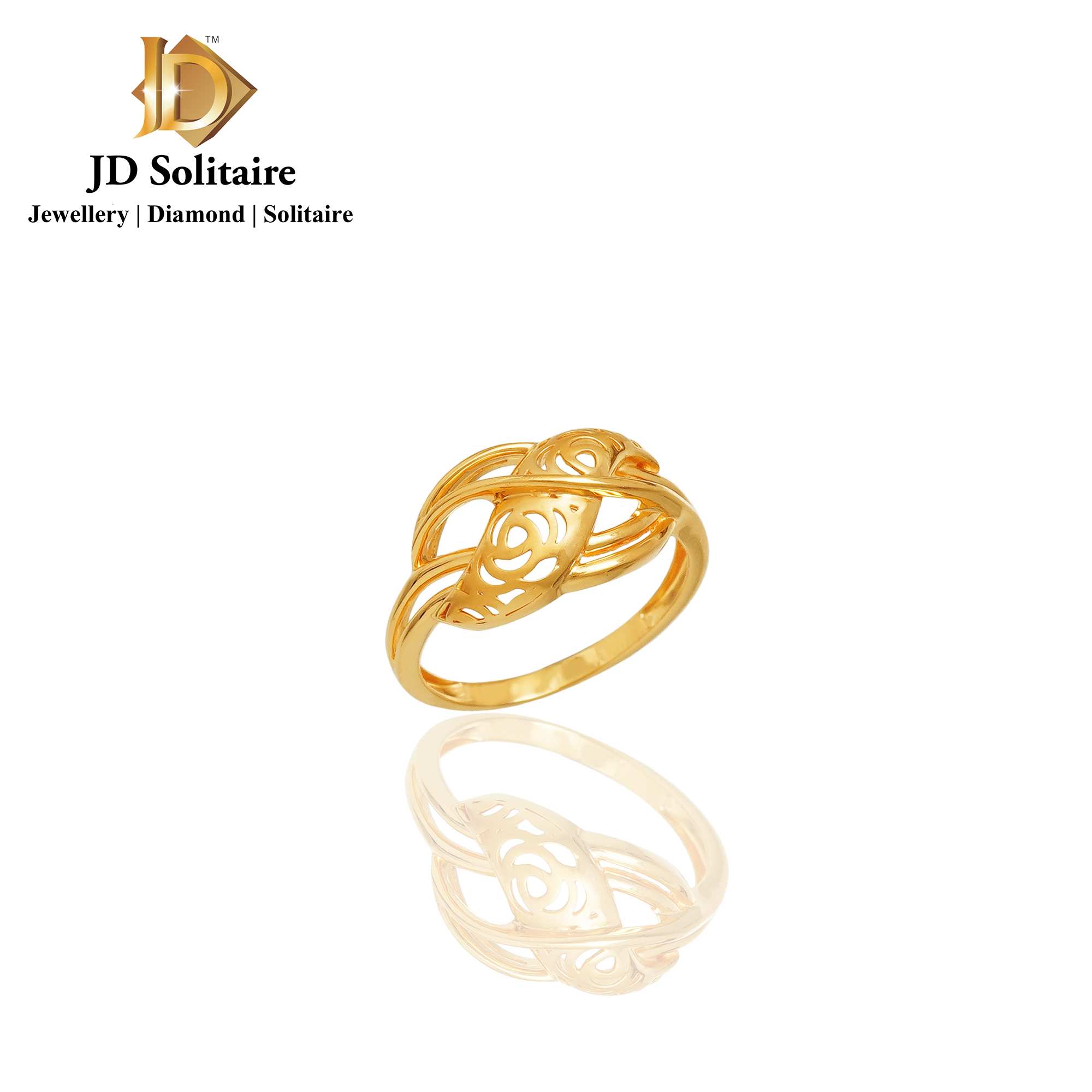 Sublime Brushstroke Pattern Gold Ring