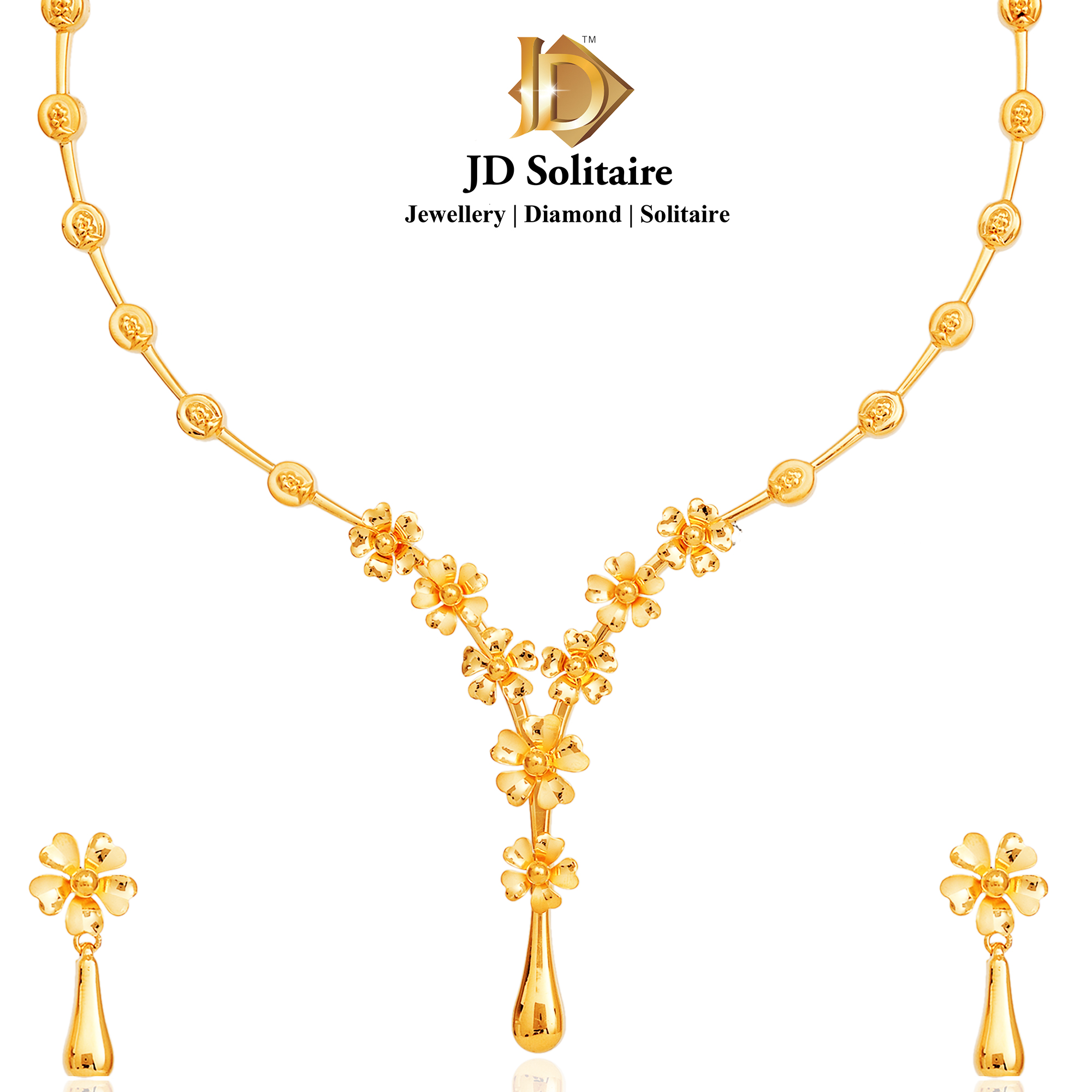 Sujwel Gold Plated Kundan Floral Design Choker Necklace Set Women (08-