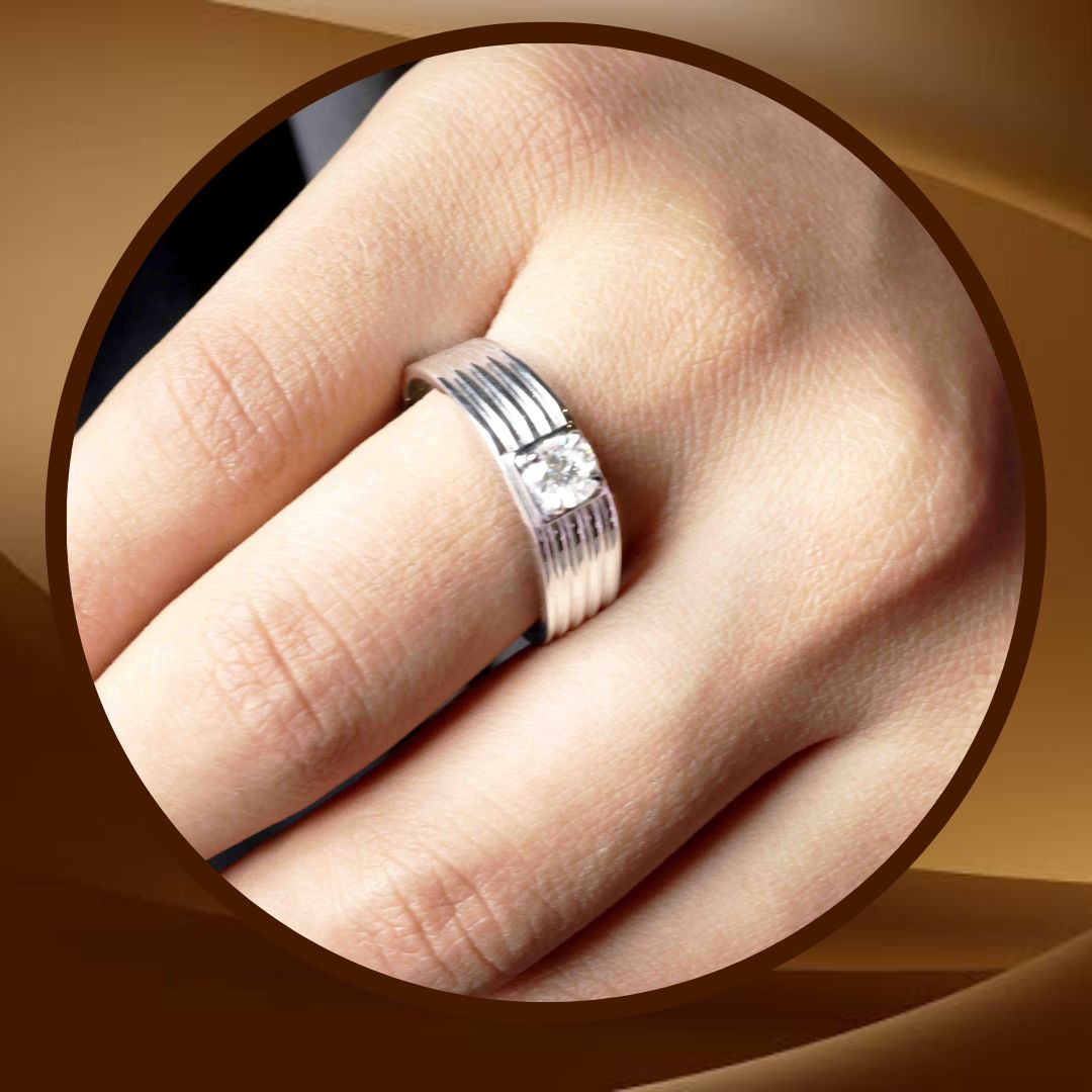 Elegant Swirling 18 KT Diamond Engagement Ring