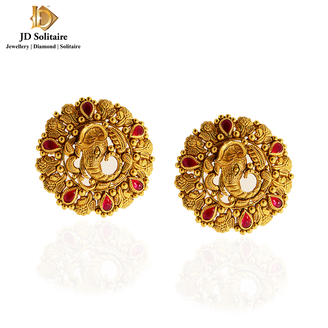 Traditional Gold Earrings In 22K By Lagu Bandhu - Lagu Bandhu