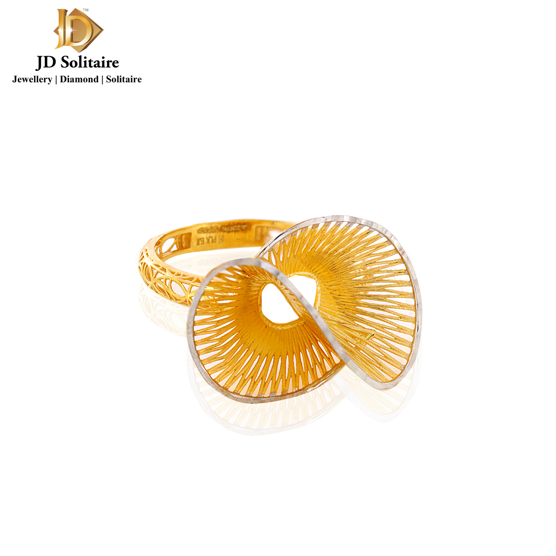 NOVICA Floral Horizon Gold Cocktail Ring | GreaterGood