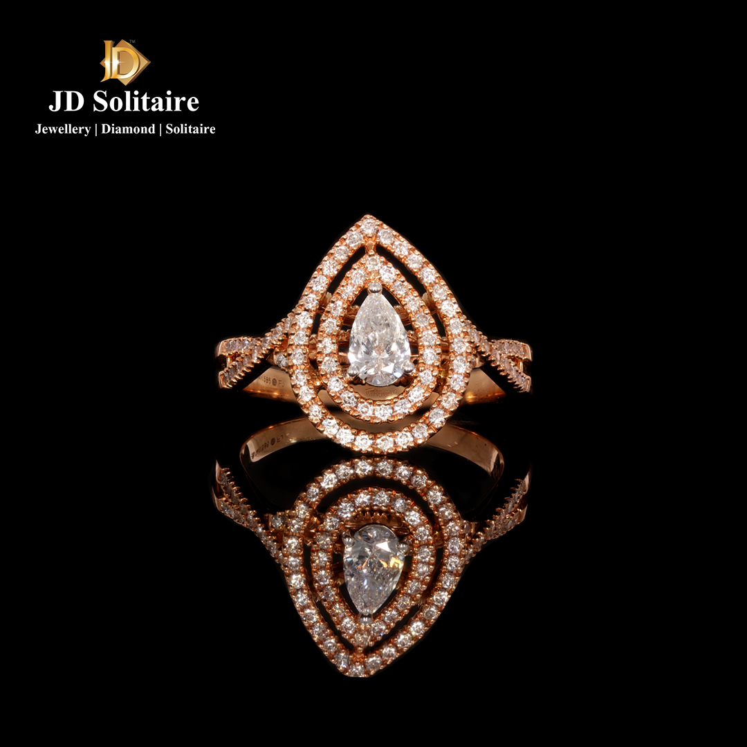 Fancy Shape Solitaire Diamond Ring In Rose Gold - JD SOLITAIRE